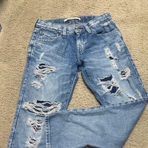 Big Star Light Blue Distressed Boyfriend Jeans